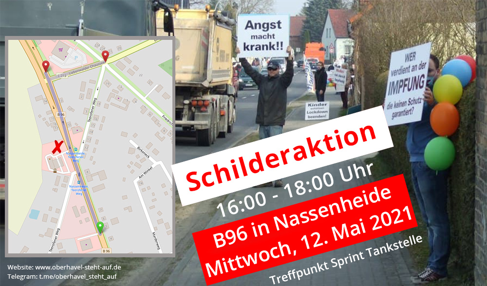 am 12.05.2021 Schilderaktion in Nassenheide